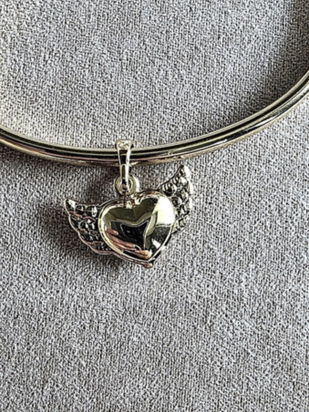 14k Gold Plated Heart Angel Wing Charm